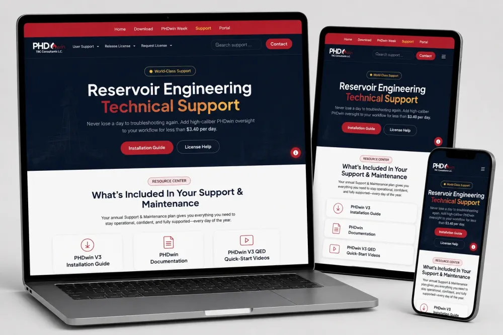PHDwin Support website screenshot