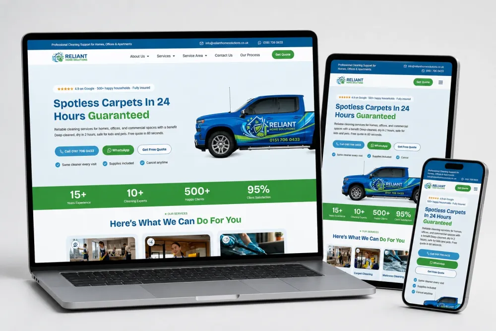Reliant Home Solutions website screenshot